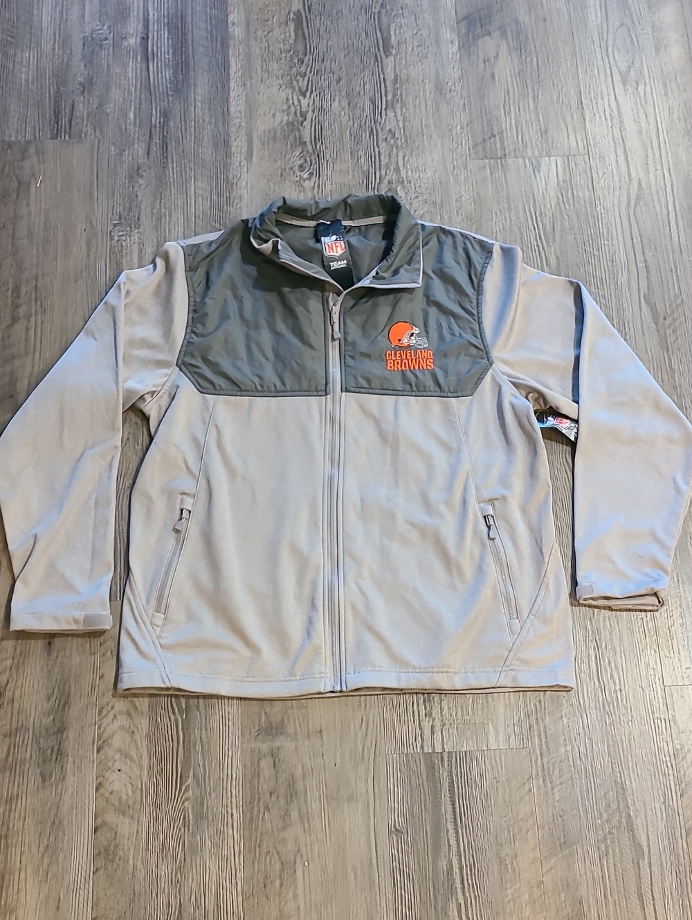 Cleveland Browns Licensed Men's Full zip Mock Neck Jacket by Team Apparel Large